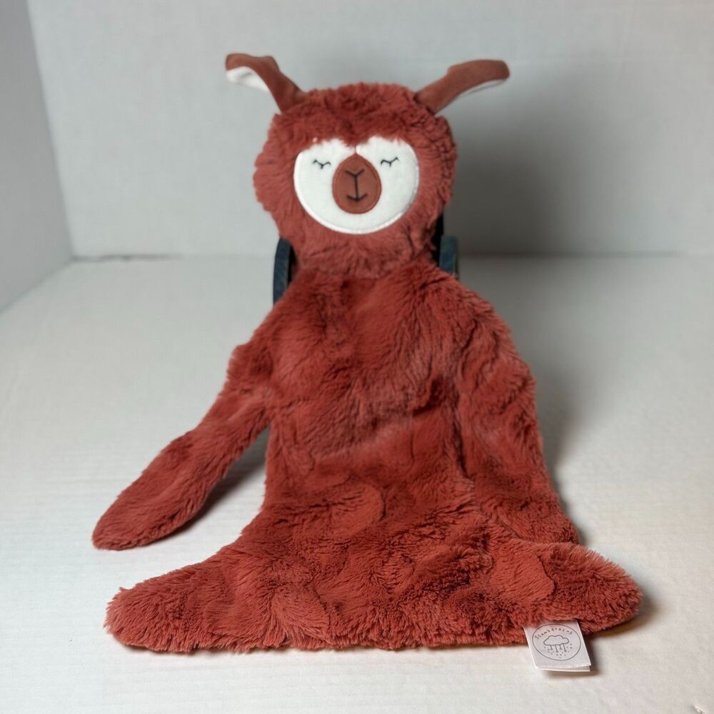 Slumberkins Rust Red Alpaca security blanket lovey 15"